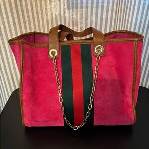 Gorgeous Shireleah Pink and Brown Tote with Structured Design